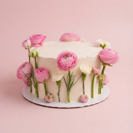 Seasonal Real Flower Cake