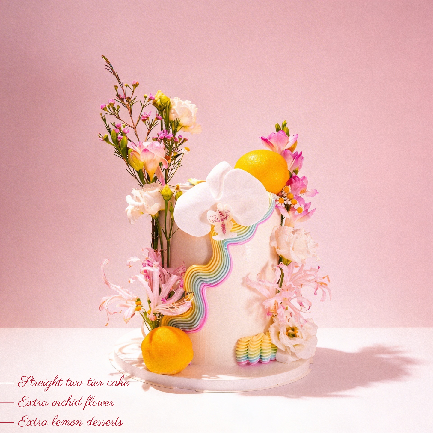 Seasonal Real Flower Cake