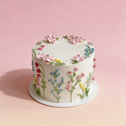 One-Tier Flower Cake