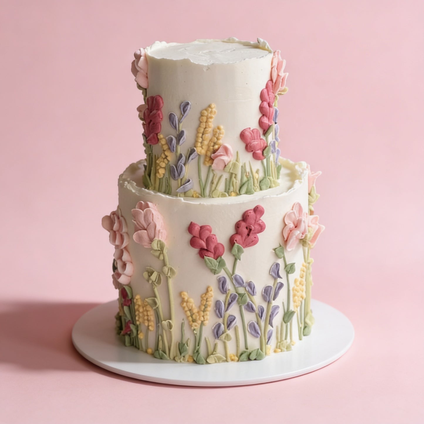 Two-Tier Flower Cake